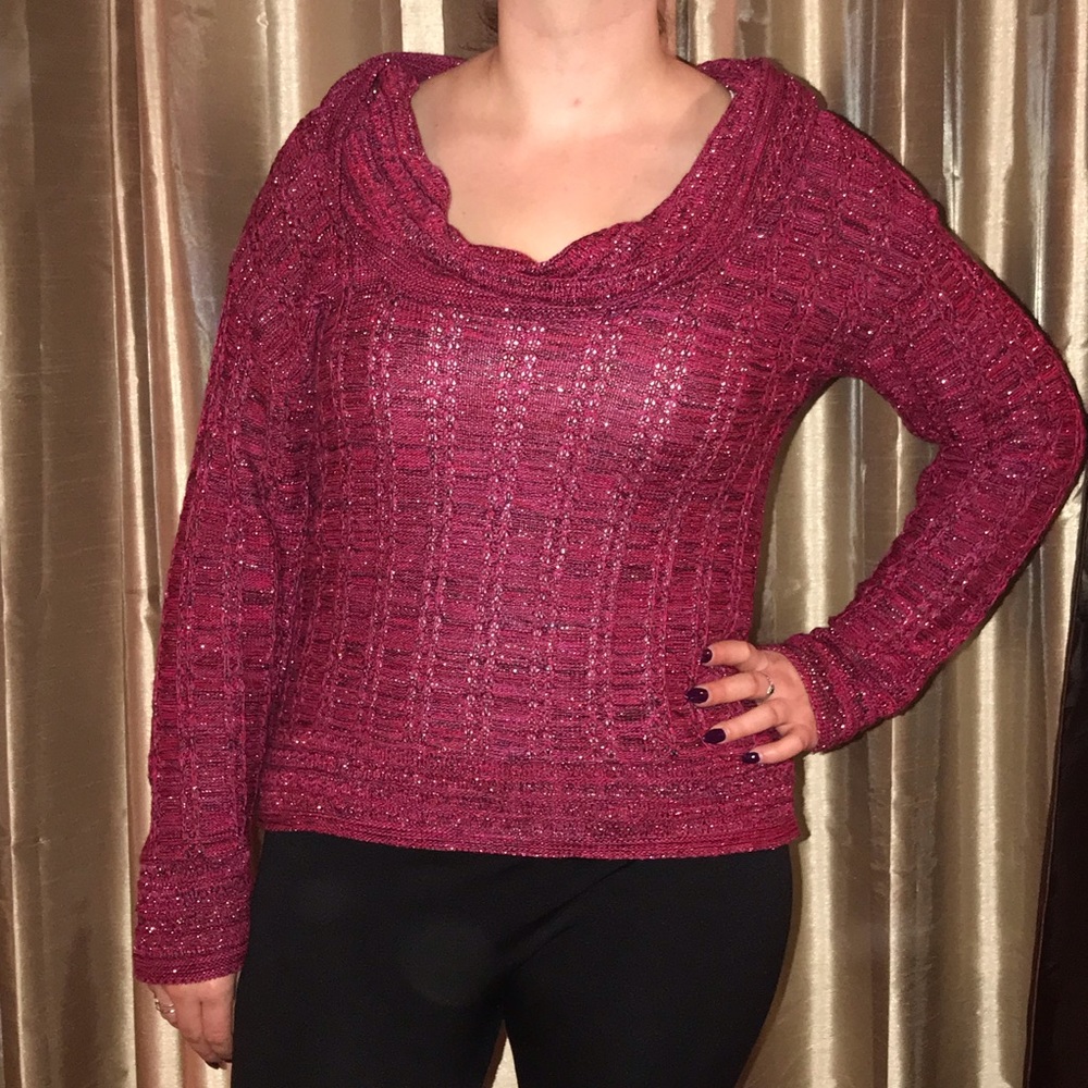 Christopher & Banks: pink 💕 scoop neck sweater